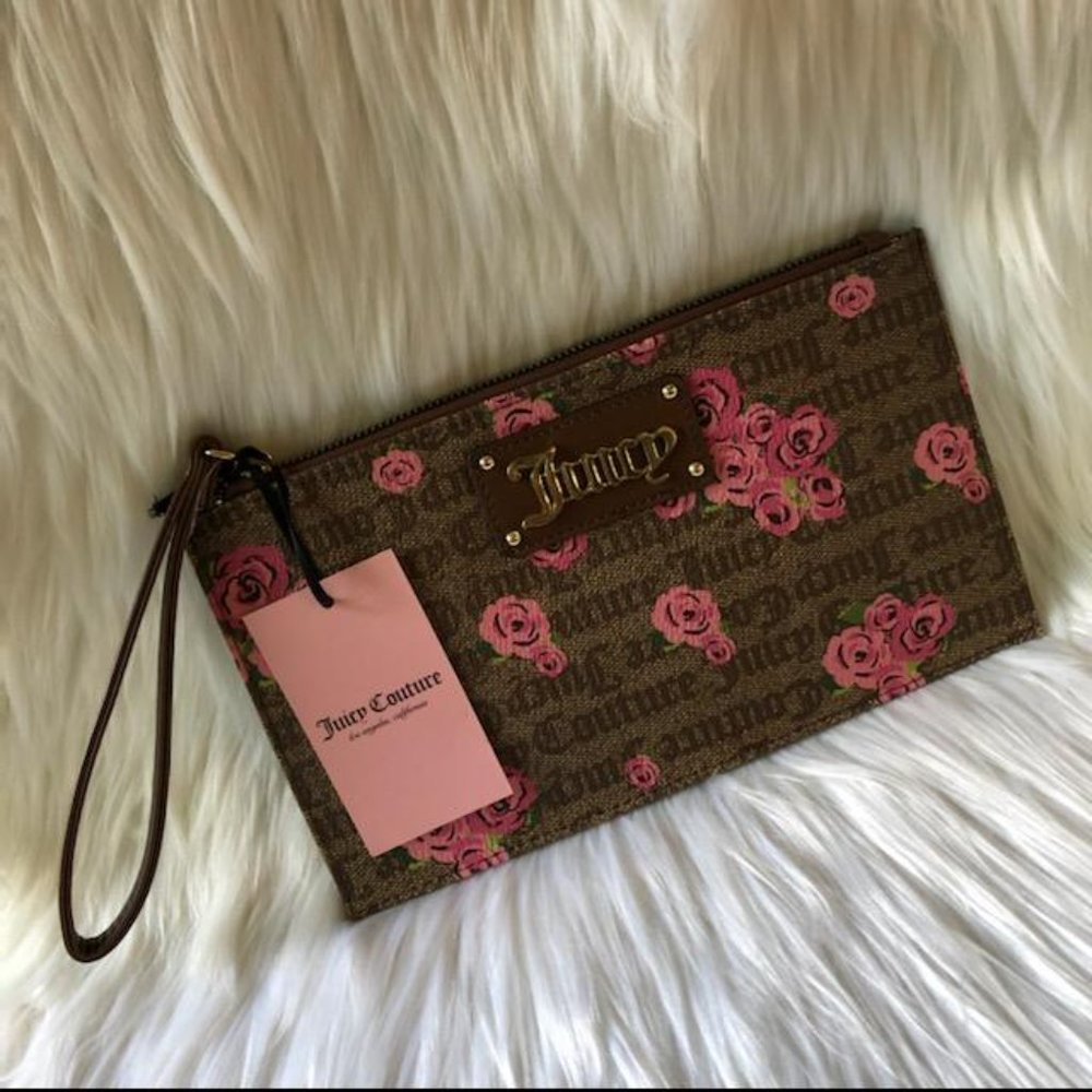 Juicy Couture Logo & Floral Wristlet